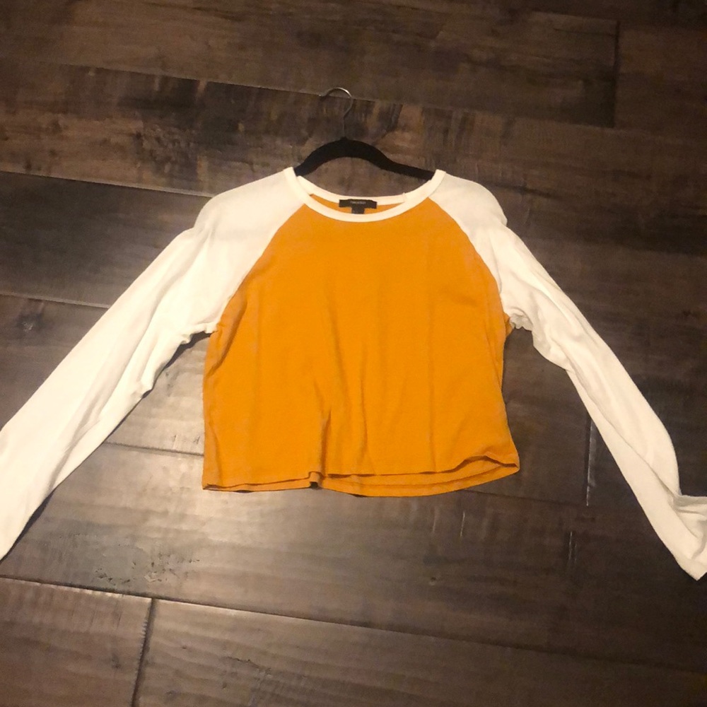 Forever 21 white and mustard colored long sleeve